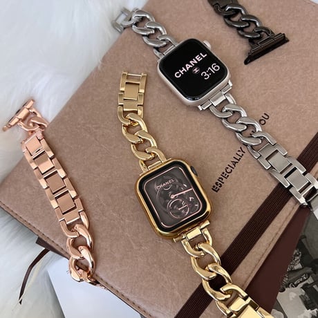 「V080」「apple watchケースセット」 アップル ウォッチ バンド チェーン ステンレス 高級