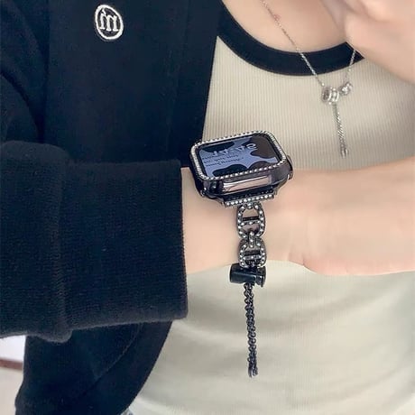 「V592」キラキラ アップル ウォッチ バンド+カバー 2点セット  apple watch バンド レディース 可愛い