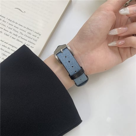 「V568」アップル ウォッチ バンド デニム レザーベルト apple watch バンド おしゃれ 男女兼用