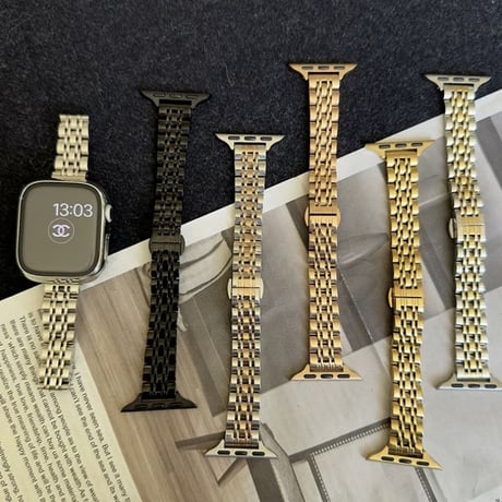「V730」アップル ウォッチ ステンレス バンド apple watchバンド 女性 細め アップルウォッチカバー付き
