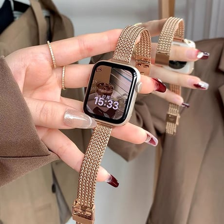 「V633」アップル ウォッチ バンド 女性 おしゃれ apple watchバンド 細め