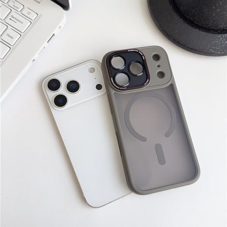 「V272-1」マット 半透明 iphone17pro/16/15 MagSafe対応ケース 指紋防止 耐衝撃