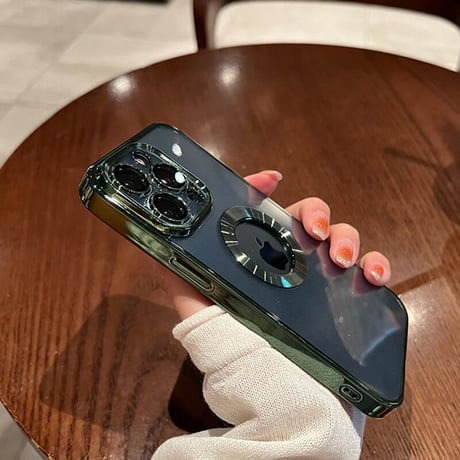 「V139」メタリックカラー iphone14/13/12ケース  透明 iphone14pro カバー ゴールド ディープパープル