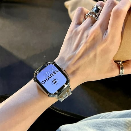 「V490」ステンレス apple watch バンド おしゃれ アップルウォッチバンド＋カバー2点セット  男女兼用