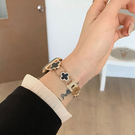 「V385」アップル ウォッチ 黒 バンド 女性 apple watch バンド おしゃれ