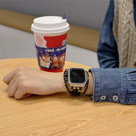 「V247」キラキラカバー付き apple watch ブレスレット 重ね付け アップルウォッチバンド 女性 おしゃれ
