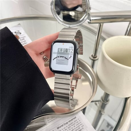 「V176」ステンレス アップルウォッチ バンド メンズ apple watch メタル バンド 高級 フレーム付き