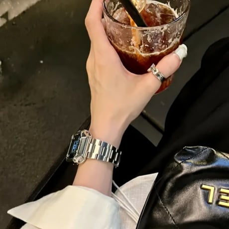 「V593」レディーズ アップル ウォッチ バンド ステンレス おしゃれ apple watchバンド+カバー 2点セット