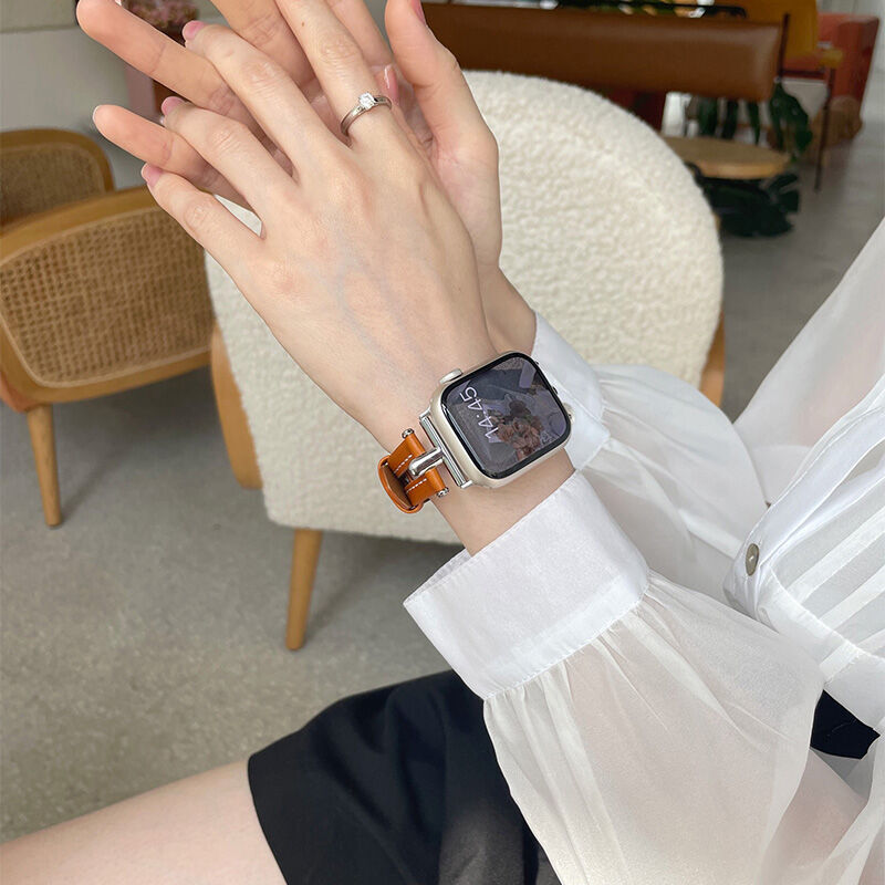 V081」apple watch 革バンド 蒸れ ない アップルウォッチ6/7/8/新型Ul