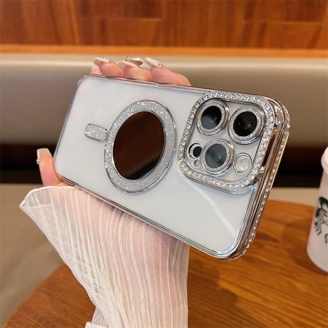 「V667」iphone16ケース ミラー iphone16pro クリアケース おすすめ magsafe 対応 ケース かわいい