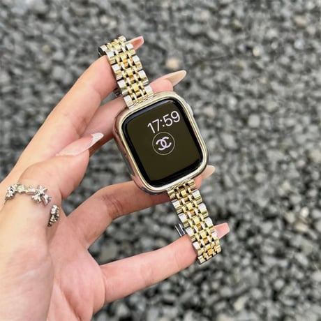 「V730」アップル ウォッチ ステンレス バンド apple watchバンド 女性 細め アップルウォッチカバー付き