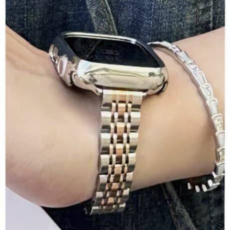 「V730」アップル ウォッチ ステンレス バンド apple watchバンド 女性 細め アップルウォッチカバー付き
