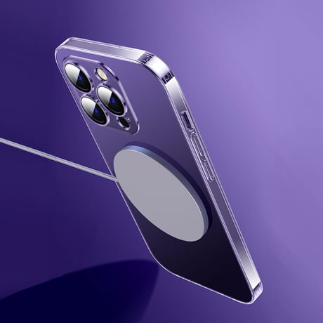 「V114」iphone14pro/14promax パープルに合うケース マット クリア iphoneケース 指紋防止
