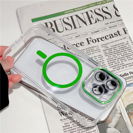 「V573」magsafe クリア ケース iphone15/14 透明 可愛い iphone ケース ペア シンプル