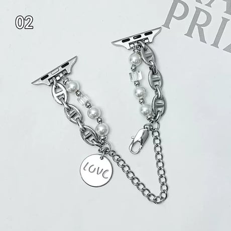 「V242」「apple watchケース付き」アップルウォッチ チェーンバンド おしゃれ シルバー apple watchアクセサリー