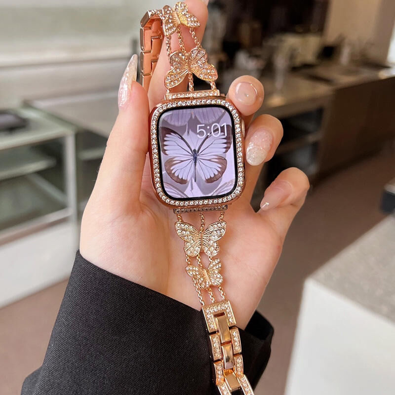 Apple Watchキラキラケース　ローズカバー　カスタム NIMASO アップルウォッチ カバー Apple watch ケース Watch 8 7