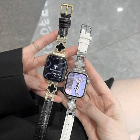 「V501」アップル ウォッチ バンド かわいい 四葉のクローバー apple watch バンド レディース