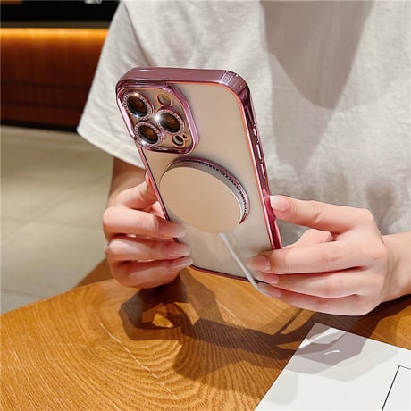 「V653」magsafe 対応 ケース かわいい iphone ケース 透明 可愛い インナーシート付き