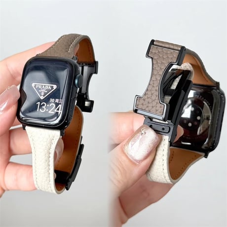 「V692」アップル ウォッチ バンド マグネット 44mm/46mm apple watch バンド 細め 革