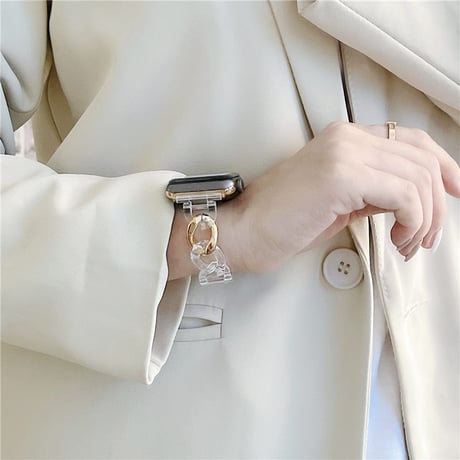 「V416」apple watch クリア バンド おしゃれ アップル ウォッチ バンド 樹脂 軽量