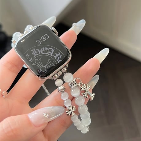 「V735」apple watch ブレスレット 可愛い アップルウォッチバンド ビーズ 夏 涼しい