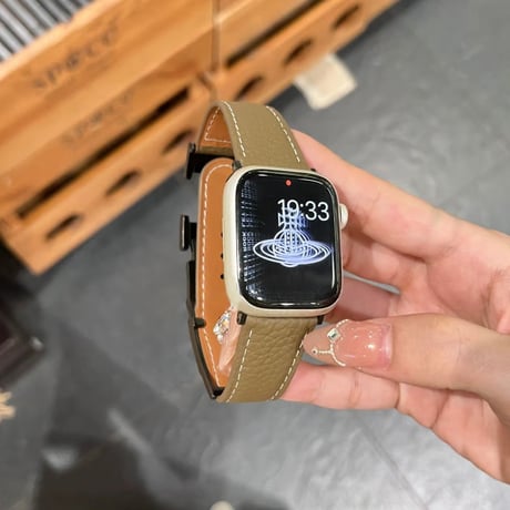 「V706」アップルウォッチバンド マグネット 42mm/46mm apple watch 革 バンド 高級