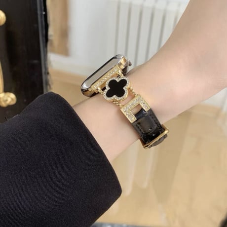 「V501」アップル ウォッチ バンド かわいい 四葉のクローバー apple watch バンド レディース