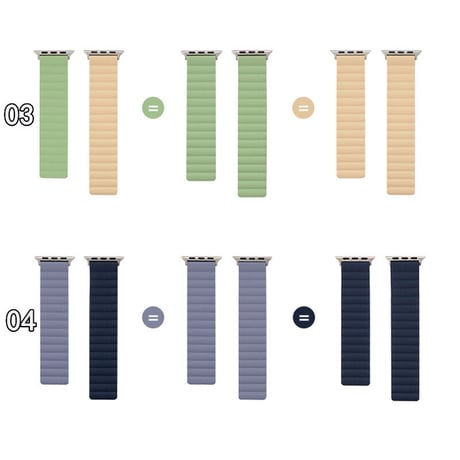 「V347」シリコン アップル ウォッチ バンド マグネット バイカラー apple watch バンド おしゃれ