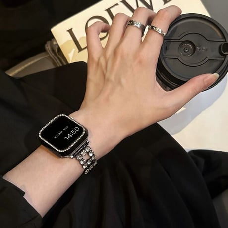 「V500」アップル ウォッチ キラキラ バンド 女性 人気 apple watch バンド かわいい 保護カバー付き