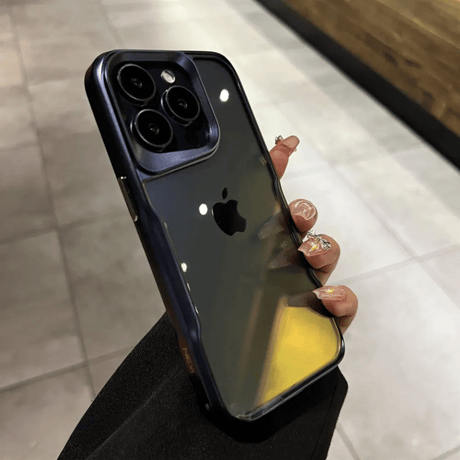 「V595」クリア iphone15/14 ケース 黄ばみにくい iphone ケース メタリック おしゃれ