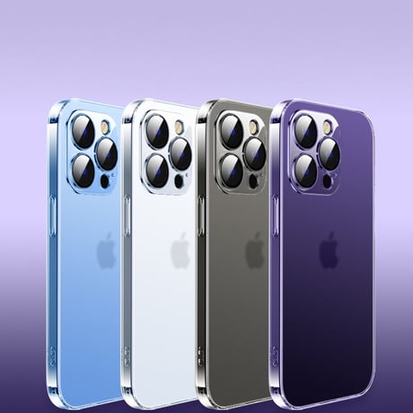 「V114」iphone14pro/14promax パープルに合うケース マット クリア iphoneケース 指紋防止