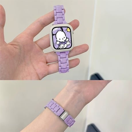 「V657」アップル ウォッチ バンド 樹脂 apple watch バンド 可愛い 軽い フレームカバー付き