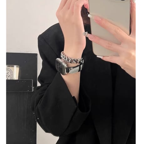 「V630」apple watch ブレスレット 重ね 付け メンズ  レディーズ アップル ウォッチ バンド 二 重 巻き おしゃれ