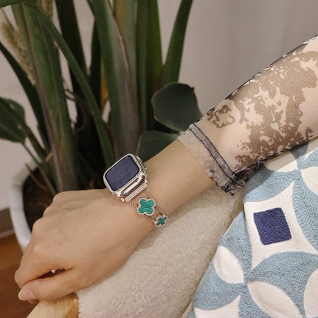 「V476」四葉のクローバー apple watch バンド かわいい アップル ウォッチ ブレスレット