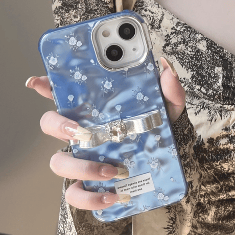 「V531」花柄 iphone15/15pro ケース リボン 韓国 iphone14 ケース 人気 女子