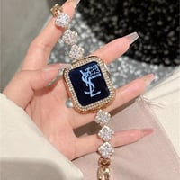 「V672」四葉のクローバー apple watchバンド キラキラ アップル ウォッチ バンド 女性 ブレスレット