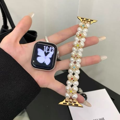 「V739」アップルウォッチバンド パール レディース apple watch バンド ブレスレット