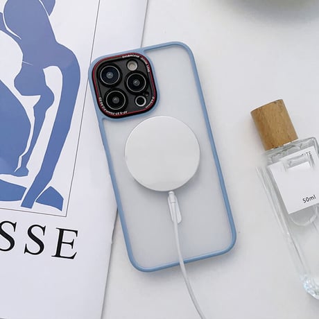 「V272-1」マット 半透明 iphone17pro/16/15 MagSafe対応ケース 指紋防止 耐衝撃