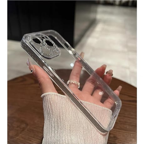 「V679」iphone16/16plus クリアケース キラキラ ガラス iphone ケース 透明 カメラ保護