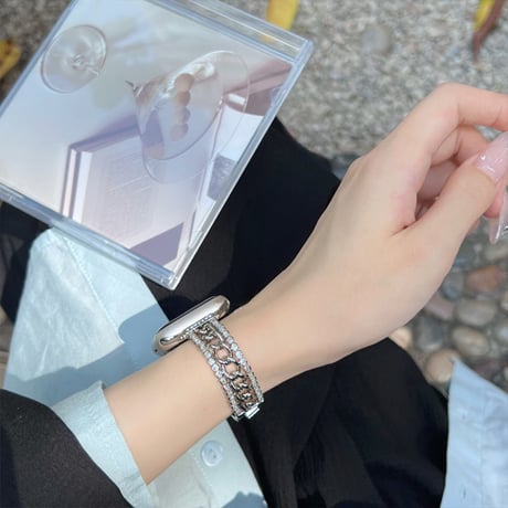 「V532」アップル ウォッチ バンド 女性 キラキラ apple watch チェーン ベルト 可愛い