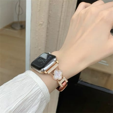 「V501」アップル ウォッチ バンド かわいい 四葉のクローバー apple watch バンド レディース