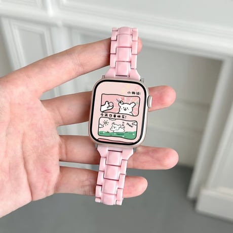 「V657」アップル ウォッチ バンド 樹脂 apple watch バンド 可愛い 軽い フレームカバー付き