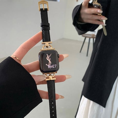 「V385」アップル ウォッチ 黒 バンド 女性 apple watch バンド おしゃれ