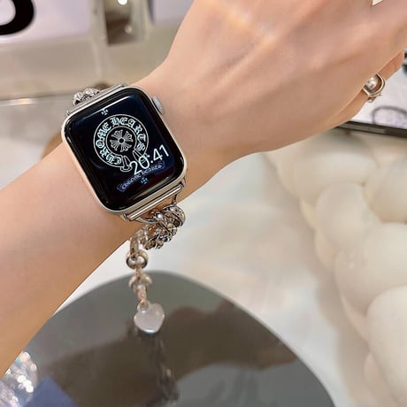 「V263」apple watch バンド チェーン 韓国 おしゃれ アップルウォッチ ブレスレット ステンレス