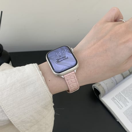 「V724」アップルウォッチバンド 革 女性 42mm/46mm apple watchバンド クロコダイル風