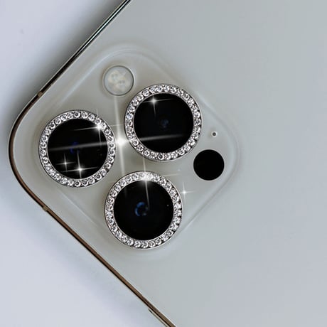 「Ⅴ122」カメラ レンズ カバー Iphone14pro/13/12用  キラキラ ラインストーンデコ スマホ カメラ カバー