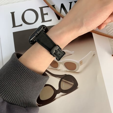 「V380」アップル ウォッチ 黒 に 合う バンド apple watch レザー バンド 男性 人気