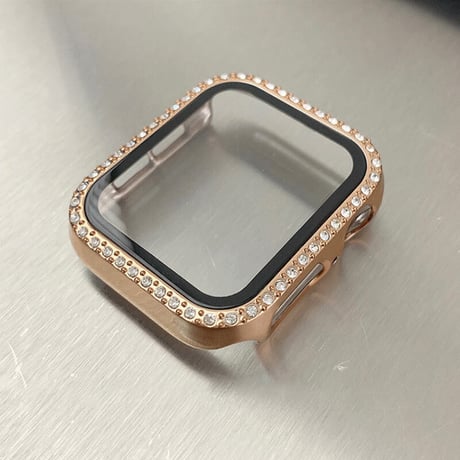 「V181」アップル ウォッチ カバー キラキラ 全面保護 apple watchケース Series 8/7/se フィルム付き おしゃれ 高級