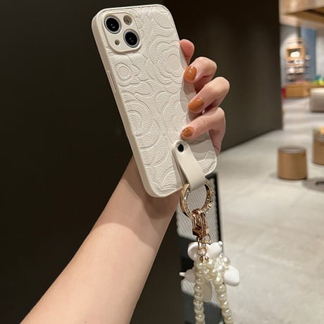 「V389」iphone ケース ショルダー 韓国 iphone ケース チャーム 付き