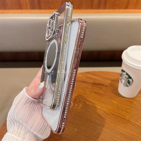 「V667」iphone16ケース ミラー iphone16pro クリアケース おすすめ magsafe 対応 ケース かわいい